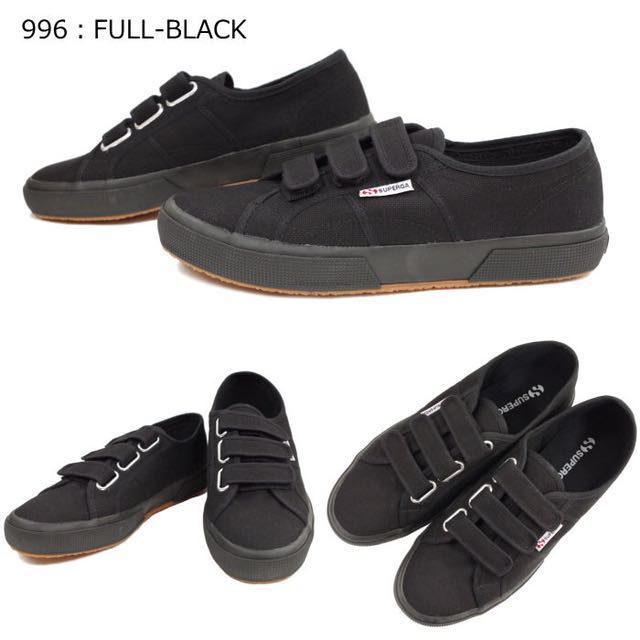 Superga Full Black Velcro, Women's 