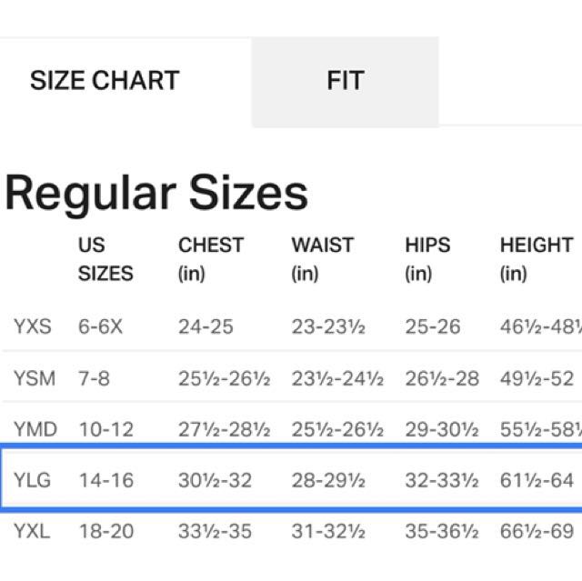 Ylg size discount