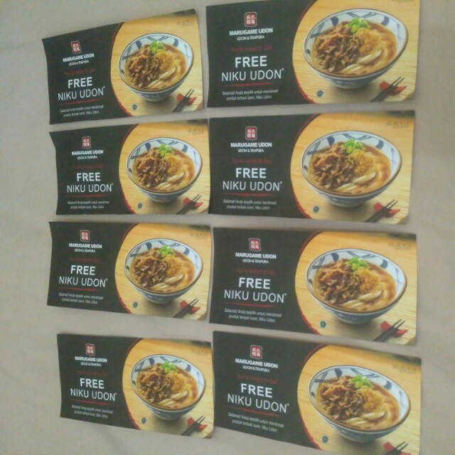Voucher makan Marugame udon gift voucher