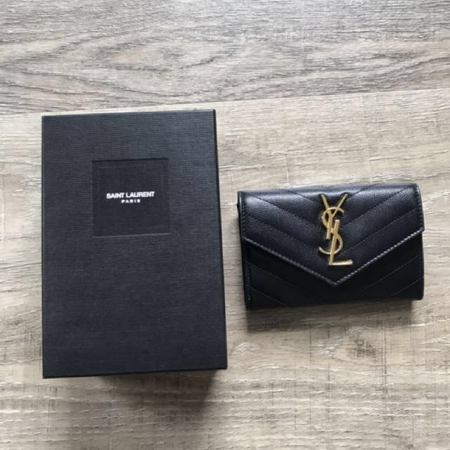 YSL Saint Laurent Compact Wallet / Small coin purse, Luxury, Bags ...