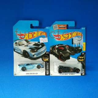 BOTH = $8 MOSC Hot Wheels Dodge Viper SRT10 ACR & The Dark Knight Batmobile