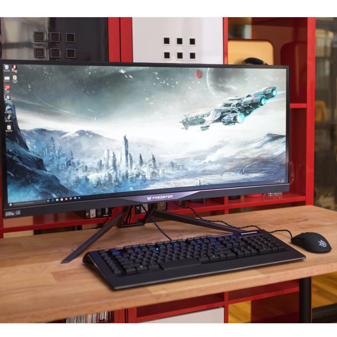 Мониторы 2017 года. Predator x34gs. Acer Predator x34gs, 3440x1440, 180 Гц, IPS. Игровой ПК С монитором