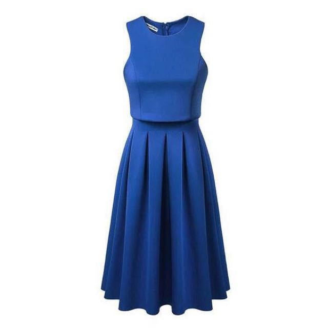 Blue Elegant Dress, Women's Fashion, Dresses & Sets, Dresses on Carousell