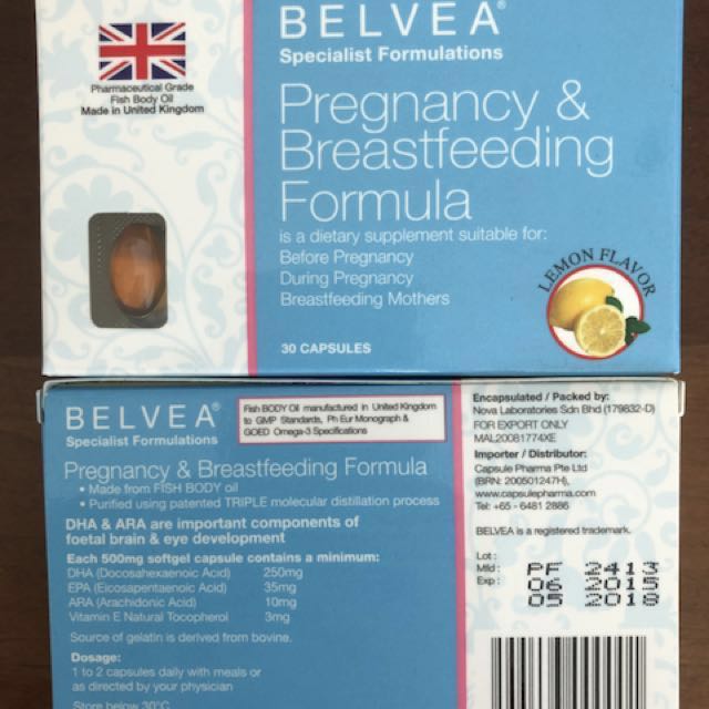 BNIB Belvea Pregnancy and Breastfeeding Fish Oil Tablets, Babies & Kids