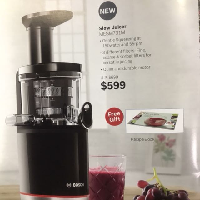 Bosch slow juicer, TV & Home Appliances, Kitchen Appliances, Juicers