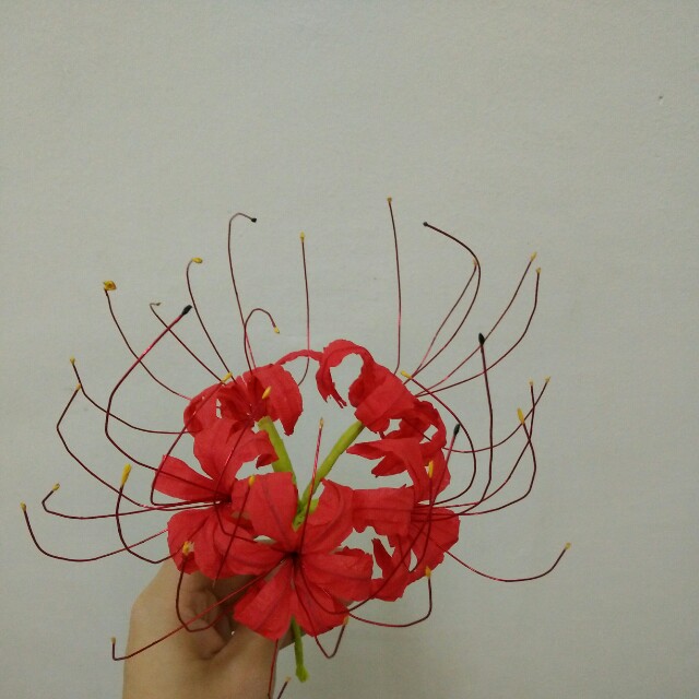 Crepe Flower Red Spider Lily Design Craft Handmade Goods Accessories On Carousell