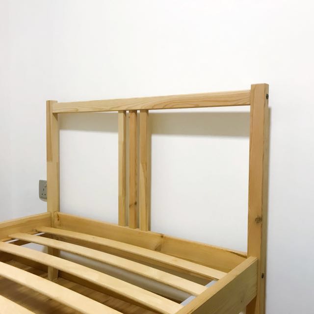 FJELLSE bed frame with Luroy Slatted bed base, Furniture & Home Living