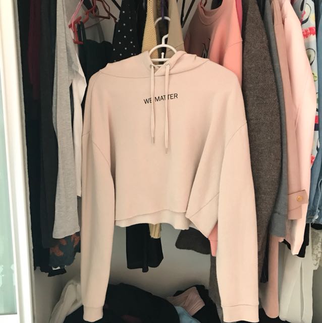 H m we matter crop hoodie Women s Fashion Tops Other Tops on