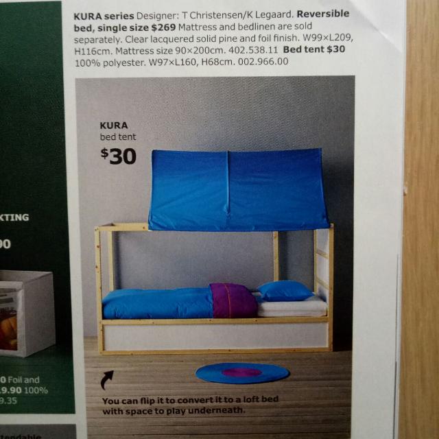 Ikea Kura Reversible Bed Mattress Bed Tent 3 Items On Carousell