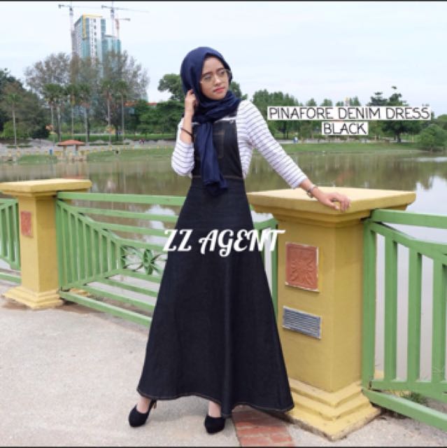 PINAFORE DENIM DRESS Women s Fashion Muslimah Fashion Dresses