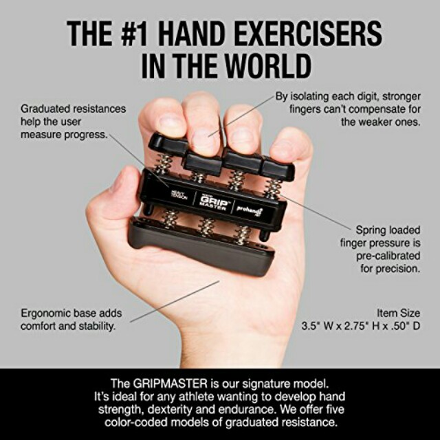 Prohands Gripmaster hand exerciser and grip, Sports Equipment, & Fitness, Toning & Stretching Accessories on Carousell