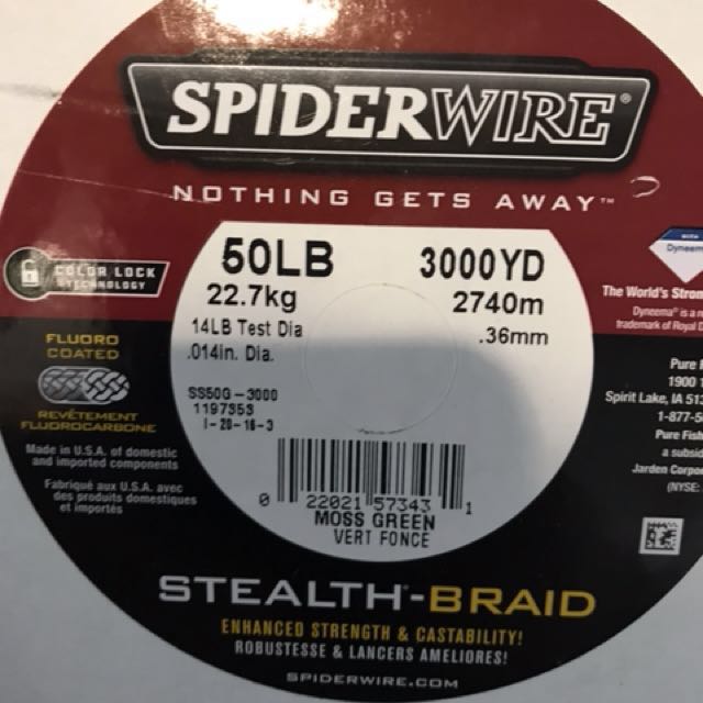 Spiderwire Stealth Braid Fishing Line (500 yds) - 20 lb Test - Moss Green 