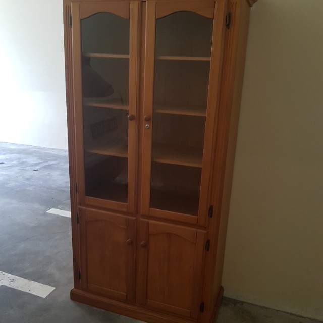 Woiden Bookcase With Doors Furniture Shelves Drawers On Carousell