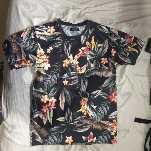 floral print shirt mens zara
