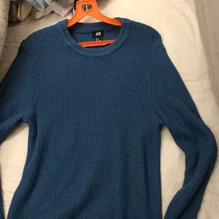 h&m size m blue sweater