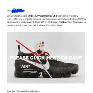 Nike vapormax off-white US.8