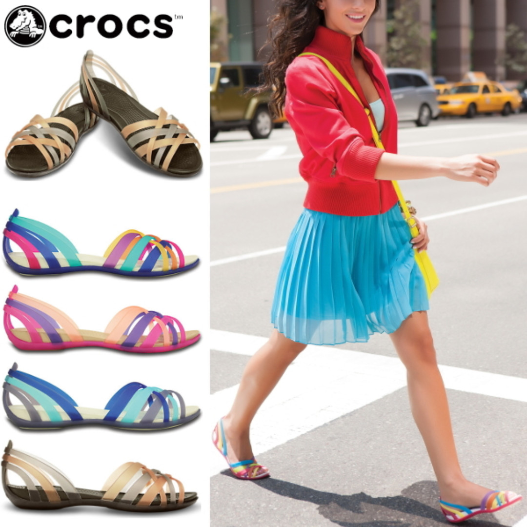 crocs huarache flat sandals
