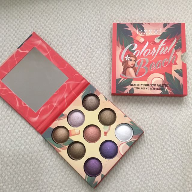 Febble Colorful Beach Baked Eyeshadow Palette Health Beauty