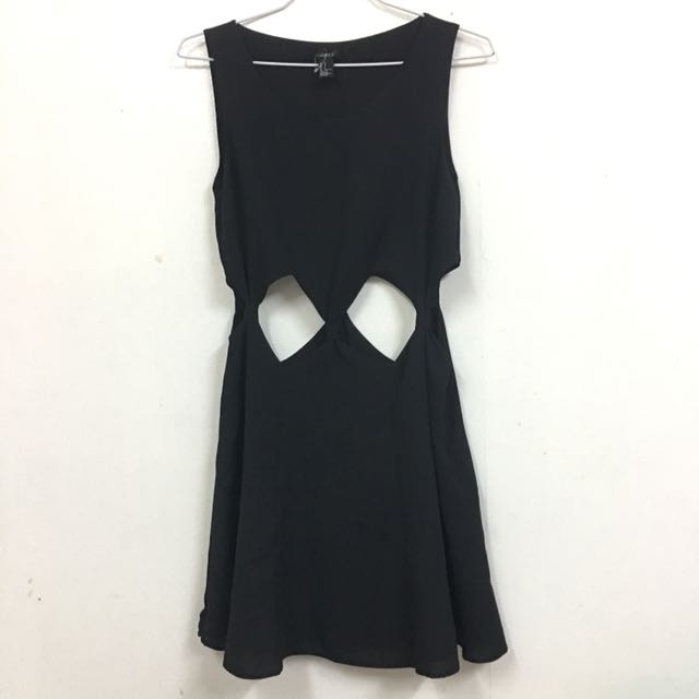 black dress with stomach cut out