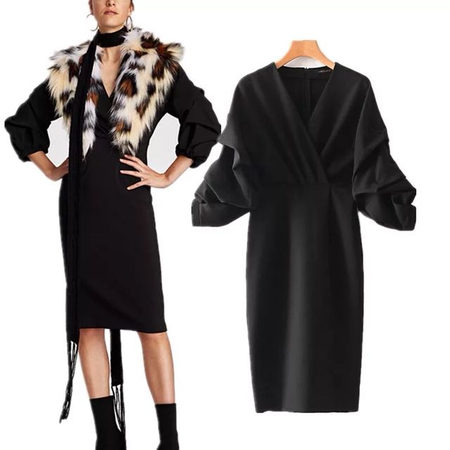 zara dress with voluminous sleeves