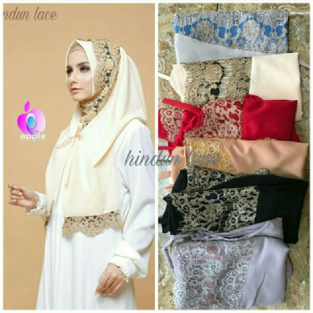 Jilbab Instan Hindun Lace By Apple Hijab Olshop Fashion Olshop