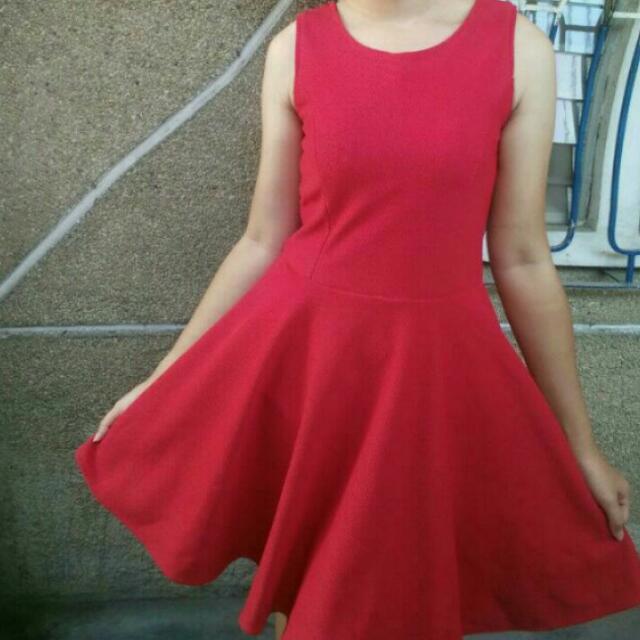 plain red dress for girl