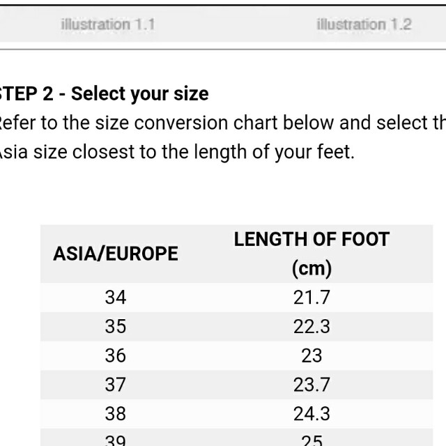 charles and keith shoes size chart