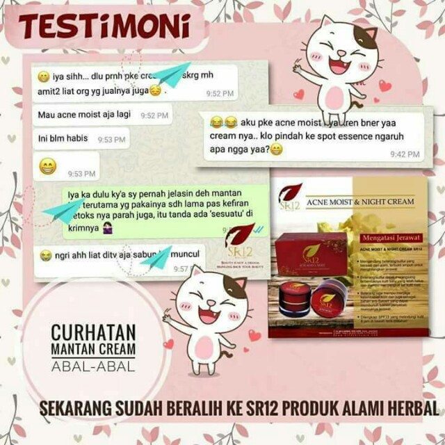 Sr12 Acne Moist Night Cream Kesehatan Kecantikan Kulit Sabun Tubuh Di Carousell