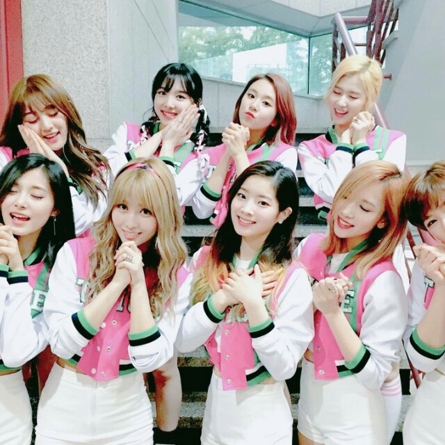 Twice Cheer Up Pink White Green Jacket Outfit Set With Pants