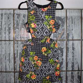 Floral Cut-Out A-line Dress