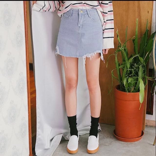 2per Other Things Denim Skirt Mini Skirts Destroyed Jeans