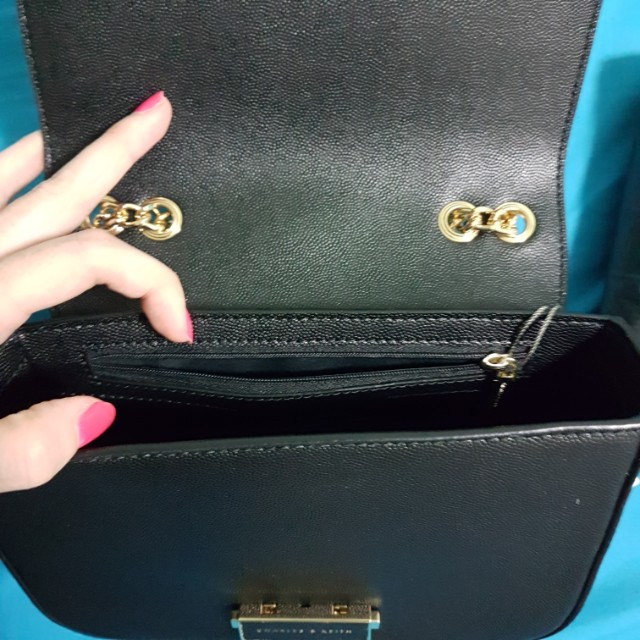 BN Charles & keith gold chain sling bag, Women's Fashion, Bags