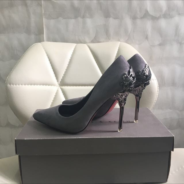 dark grey high heel shoes