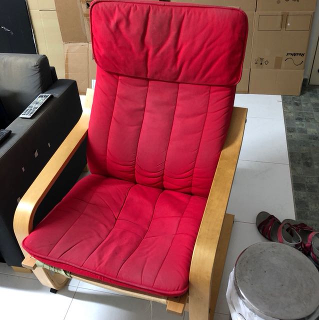 Ikea Signature Air Chair With Foot Stool Red Furniture Tables Ikea Signature Air Chair With Foot Stool Red Furniture Tables Chairs On Carou