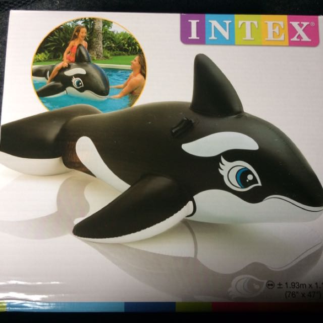 Intex inflatable whale ride on swimming pool float tube, Babies & Kids