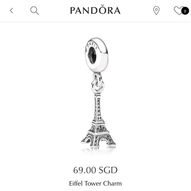Eiffel tower charm pandora on sale