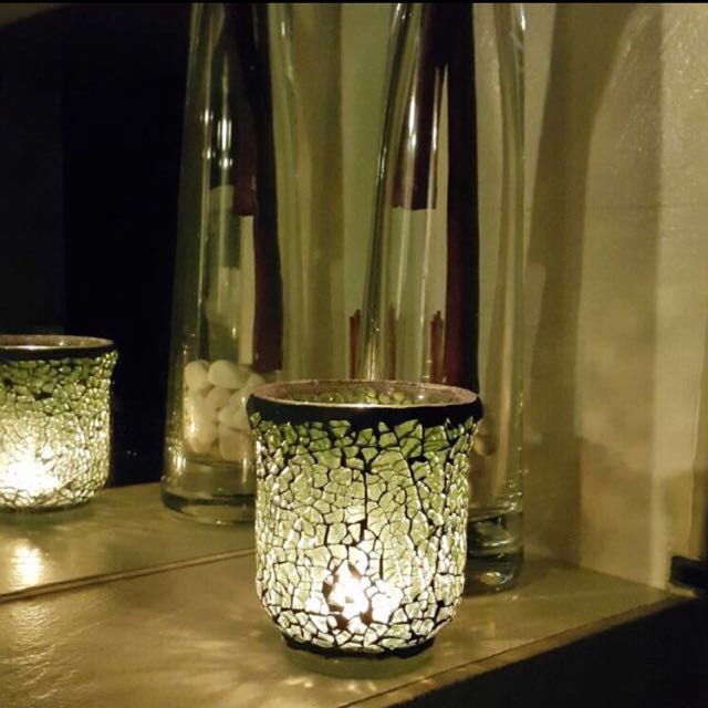 Mosaic Glass Candle Holder/Tea Light Holder/Vase/Pen Holder, Romantic  Handmade Shattered Glass Tea Light Candle Shade/Potted Plants Bowl for Home  Decoration Wedding Party (Purple) - Walmart.com