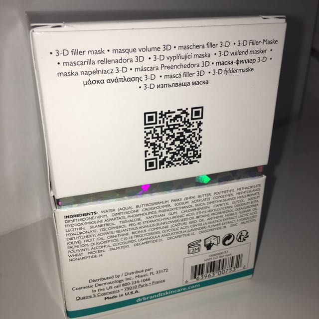 Reduced Bnib Dr Brandt Needles No More 3d Filler Face Mask