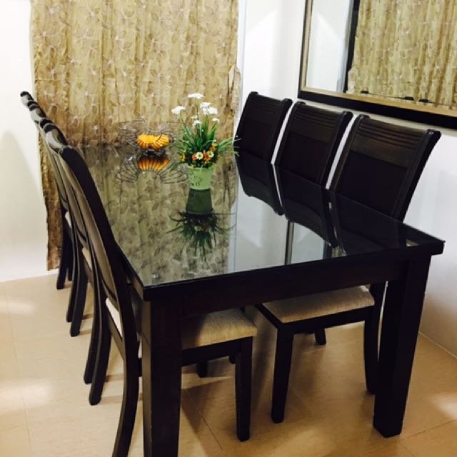 Sanyang dining hotsell set 6 seater