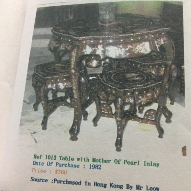 Vintage table with mother of pearl inlay, Furniture, Home Decor ... Vintage table with mother of pearl inlay, Furniture, Home Decor ...