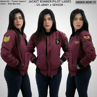 Jaket boomber pilot wanita