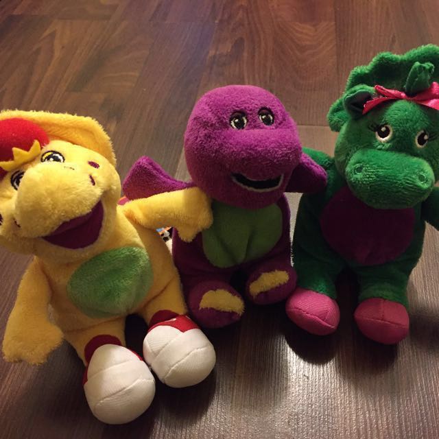 3in1 NEW : Barney & friends Plush Toys (Barney, BJ & Baby Bab), Hobbies ...