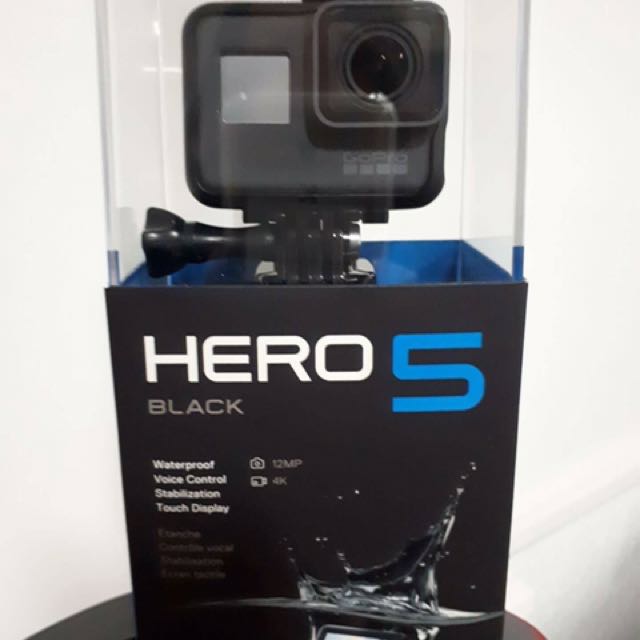 GoPro Hero 5 Black (Category: Gimbals & Stabilizers ) located in Pasig City. Submitted by kbp888 (Listing ID 134644938, Image 1). Description: GoPro Hero 5 Black Brand New Still sealed.