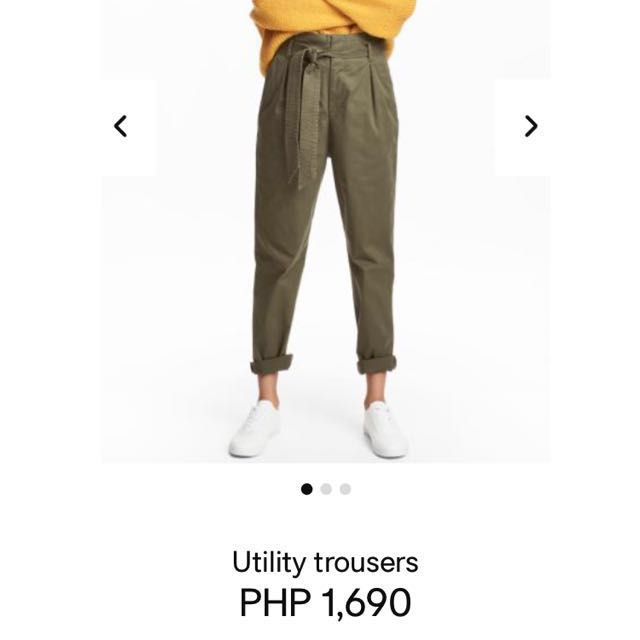 h&m olive pants