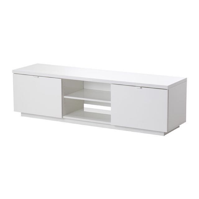 Ikea Tv Cabinet Byas Bench High Gloss White 160x42x45 Cm