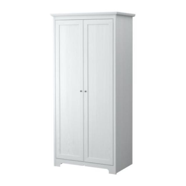 Ikea Wardrobe Aspelund 2 Door White Furniture Shelves Drawers