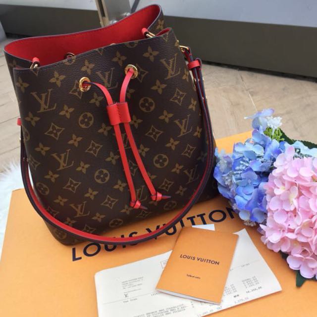 BNIB Louis Vuitton LV Neo Noe Monogram with Red Interior, Luxury, Bags &  Wallets on Carousell