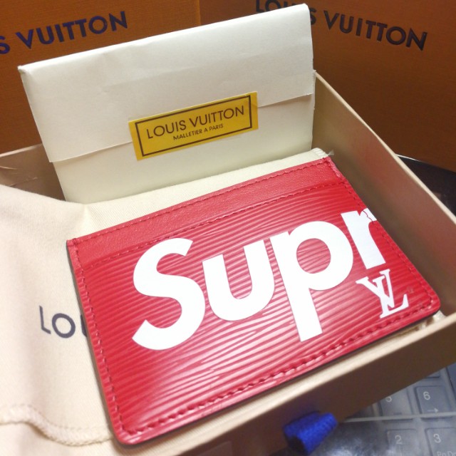 Louis Vuitton X SUPREME Epi Card Holder Wallet Red