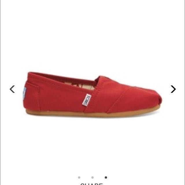 Toms Red Canvas Women s Classic Alpargata