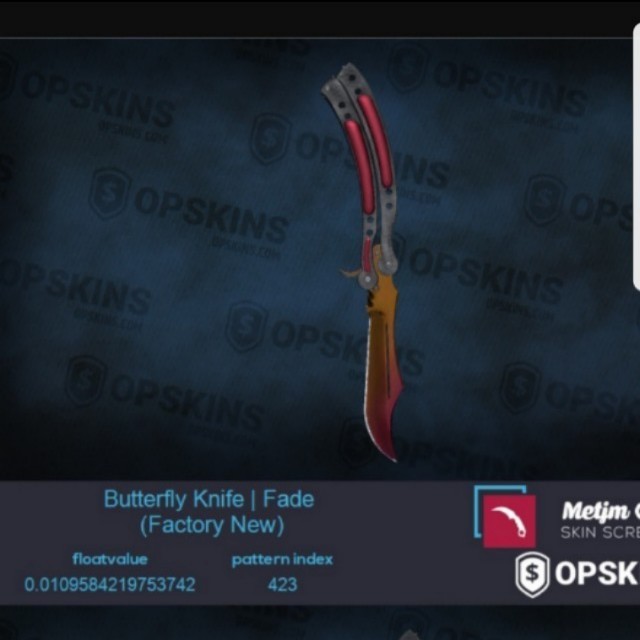 0.01 low float Butterfly Fade! CSGO KNIFE, Video Gaming, Video Game Consoles, Others on Carousell